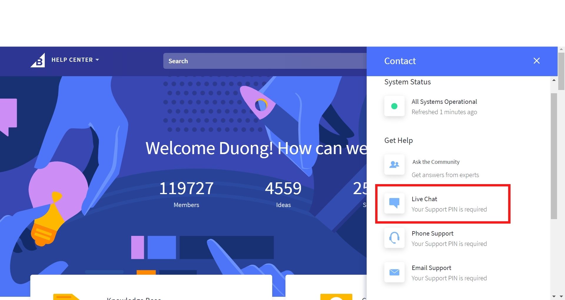 bigcommerce support live chat support